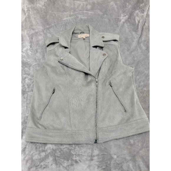 Philosophy Jackets & Blazers - PHILOSOPHY Faux Suede, Lined, Zip, Moto Vest‎ Size Large Gray